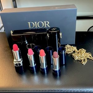 Brand new Dior case & lipstick holder with 4 shades